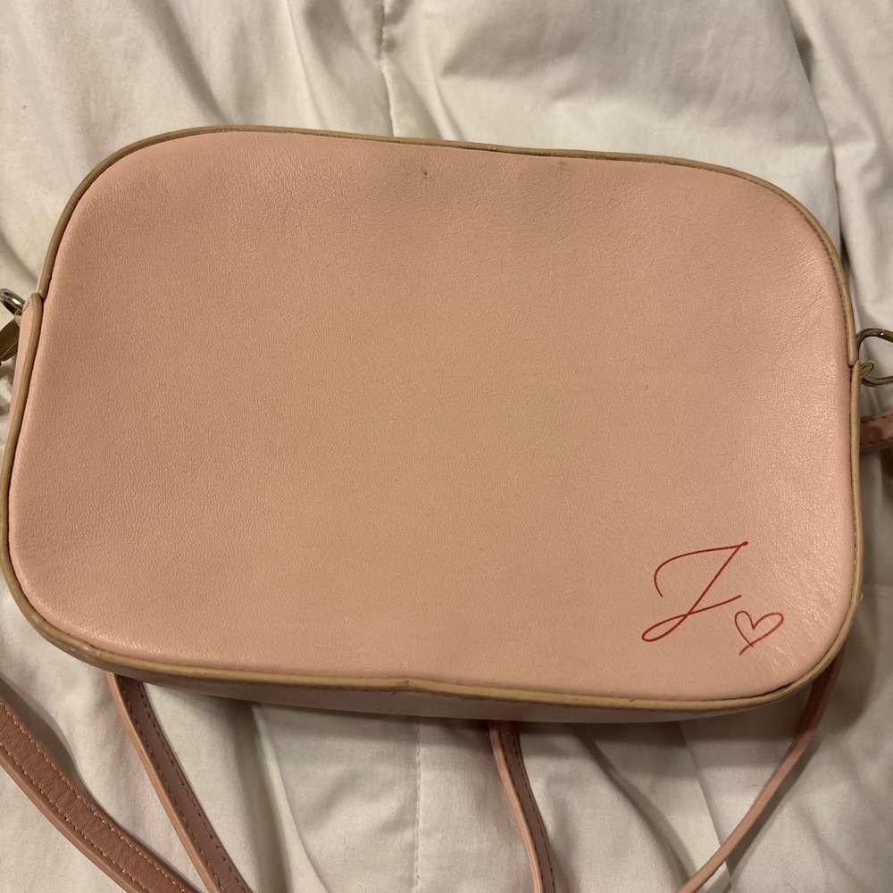 Pop & Suki Light Pink Leather Crossbody Bag Camera Bag J Heart Graphic